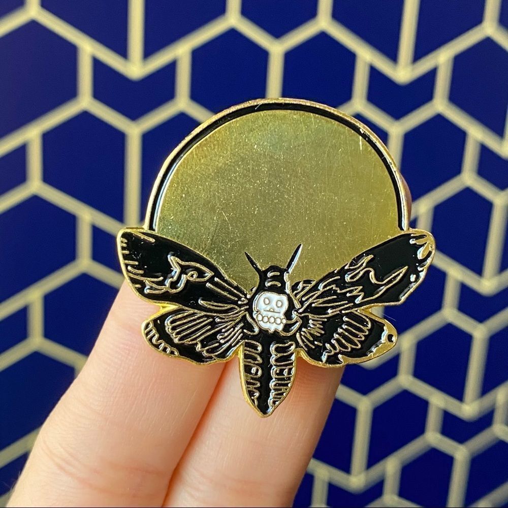 Hawk Moth Golden Moon Pin/ Brooch Lapel